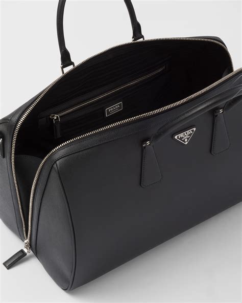 prada saffiano travel borsa da viaggio|Black Saffiano Leather Travel Bag .